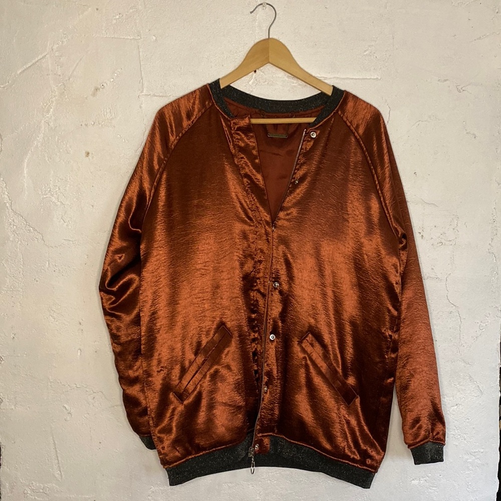 Capulet Satin Dark Moon Bomber Jacket